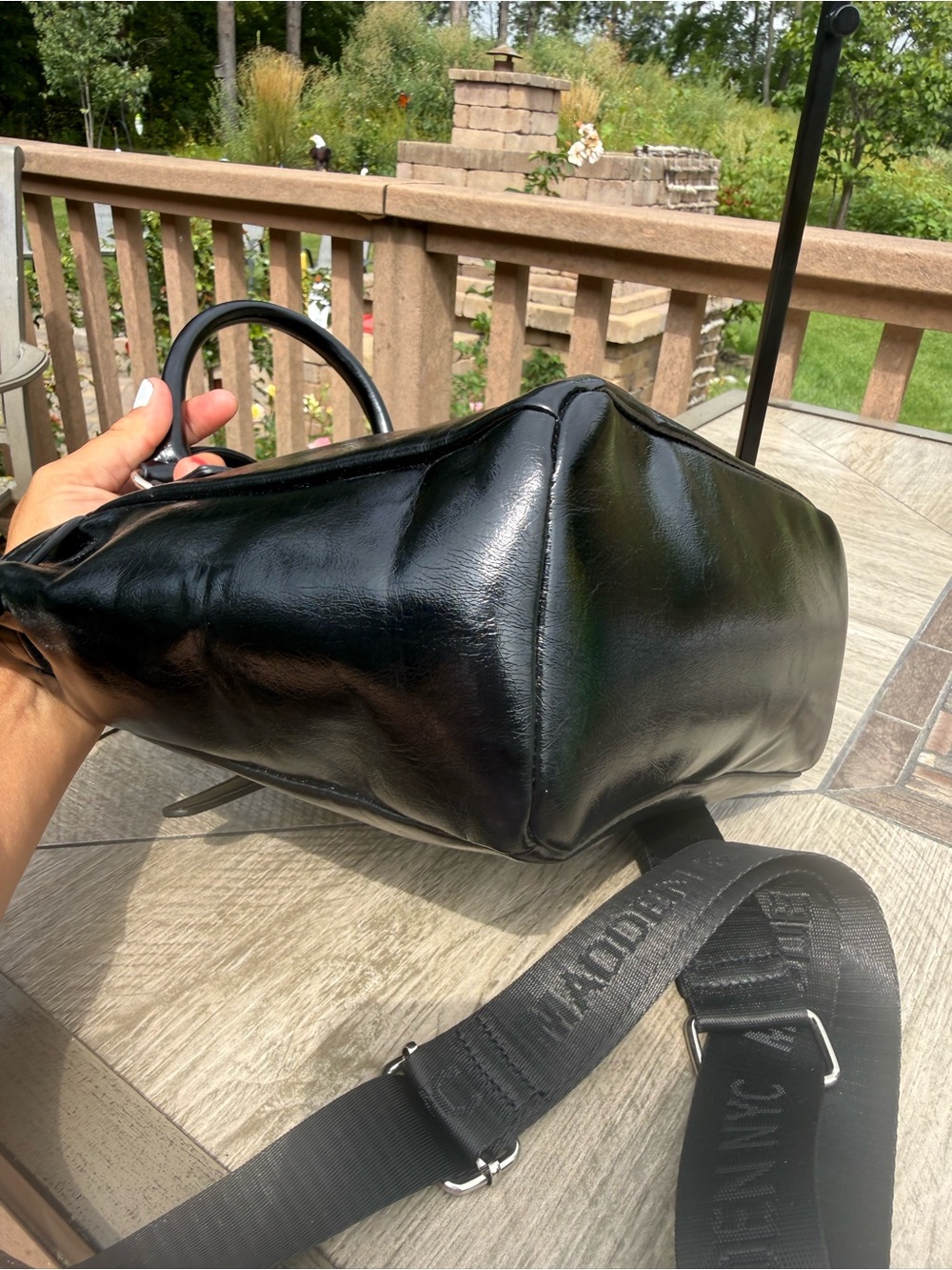 NWOT Madden NYC Top Handle Black Satchel Handbag - Picture 7 of 11